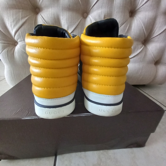 Gucci Supreme Monogram Limited Edition High Top Sneakers SZ 9G Code 3921… - Picture 9 of 16